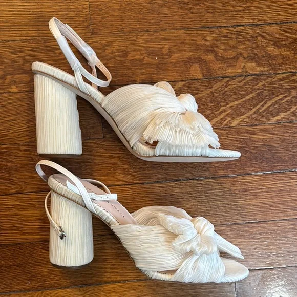 Loeffler Randall Camellia Pleated Bow Heel with Ankle Strap